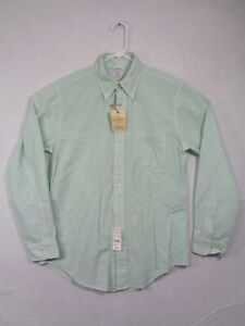 Brooks Brothers Regent Dress Shirt Textured Mens M Medium Garment Dyed Sea Green