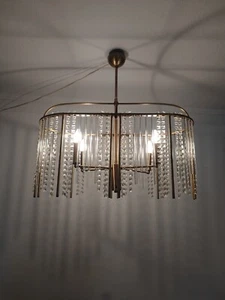 Contemporary Country Farmhouse Glass Crystal Chandelier Dining room Light Lamp - Picture 1 of 11
