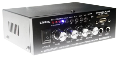 LISTEN12 HIFI-RECEIVER MFA1250USB-RC USB BT FM Fernbedienung 2 x 25 Watt