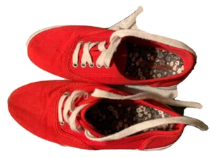 Mossimo Supply Co DAMEN-SCHNÜRSCHUHE AUS LEINEN ROT US-GRÖSSE 5/6 - Bild 1 von 2
