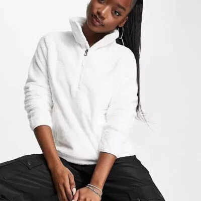 Chaqueta The North Face Osito 1/4 Cremallera Pullover Acogedora Suave Polar Top Blanca S DEFECTUOSA Foto 1 de 4