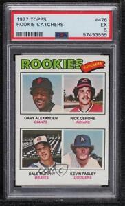 1977 Topps Catchers Gary Alexander Rick Cerone Dale Murphy #476 PSA 5 Rookie RC