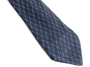Corbata J Garcia. Gris con líneas geométricas acento azul y astilla. 100% seda. - Imagen 1 de 6