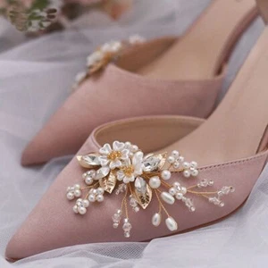 Heel/Boots Crystal Flower Shoe Charms Buckle Decorative Rhinestone Shoe Clip - Picture 1 of 7