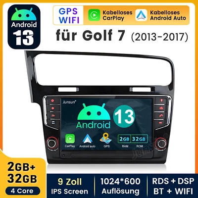 9" 64G Android 13 Autoradio CarPlay GPS Navi für VW Golf 7 VII MK7 2012-2017 32G - Bild 1 von 4