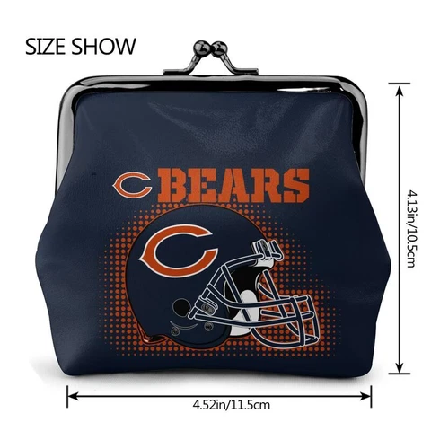 Chicago Bears Leather Coin Purse Change Purse Helmet Style Ladies Wallet Cover