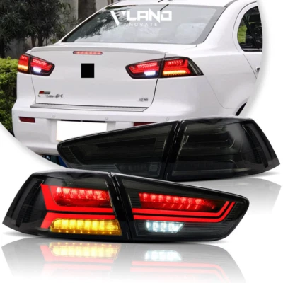 With Smoked Lens VLAND LED Tail Lights For 2008-2017 Mitsubishi Lancer / EVO /X - Image 1 of 4