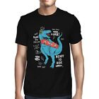 1 T-Shirt Herren Skateboard liebender Dinosaurier