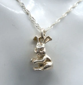 Colgante de conejo de plata 925 en cadena de plata singar - gran regalo - Imagen 1 de 4