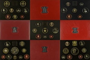 ROYAL MINT DELUXE RED PROOF COIN YEAR SET 1985 TO 2007 SELECT YOUR YEAR - Picture 1 of 89