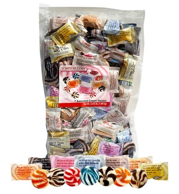 Scripture Candy, Assorted Cream Flavor Hard Candy, 180 Pieces — 第 1/4 张图片