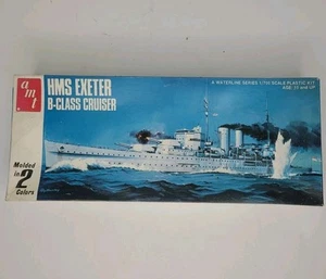 Matchbox AMT HMS Exeter Clase B Cruiser 1/700 Kit Modelo Plástico #4405 Caja Abierta - Imagen 1 de 7