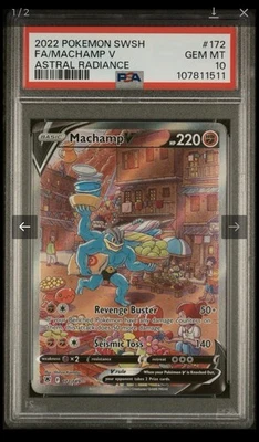 Pokémon TCG Machamp v #172 Astral Radiance PSA 10 - Image 1 of 2