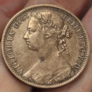 VICTORIA 1 PENNY 1876 H ROYAUME-UNI - Picture 1 of 2