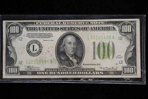 1934 San Francisco Federal Reserve LIGHT GREEN Seal $100 Note in GREAT Cond. - Picture 1 of 2