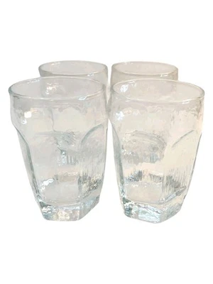 Juego de 4 vasos de jugo de caballería vintage de Libbey en vidrio transparente Foto 1 de 4