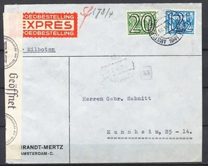 20 en 12½c TRALIE AMSTERDAM 17.III.1941 EXPRÈS MANNHEIM 21.3.41 CENSUUR O.K.W. - Bild 1 von 2