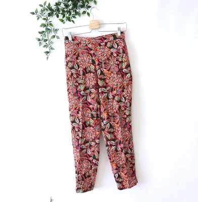 全新 J.Crew 女式绿色粉色花卉杰米裤 弹性腰裤 尺寸 2 — 第 1/4 张图片