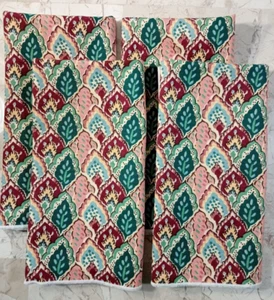 Fashion Industries Cloth Napkins Lot of 4 Jacobean Leaf design 20x19 Poly-Cotton - Picture 1 of 5