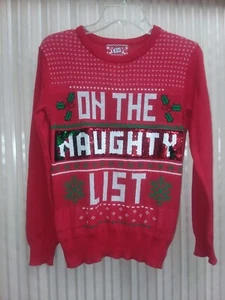 WOMENS JEM HOLIDAY SWEATER - Red with Shinney Sequins - Size Small - Picture 1 of 5
