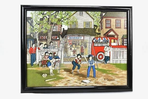 H. Hargrove (Nicolo Sturiano) Sand Lot Baseball Serigraph Oil Painting - Picture 1 of 10