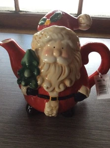 NWT Ceramic SANTA TEAPOT - Picture 1 of 6