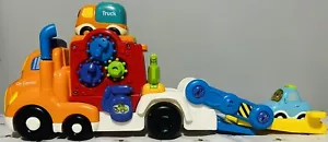 VTech Toot Toot Drivers Vehicle Bundle: Large Car Carrier, Small Car And Truck - Picture 1 of 15