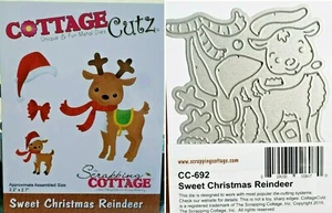 CottageCutz Sweet Christmas Reindeer Metal Cutting Plate Die CC-692 Christmas - Picture 1 of 1