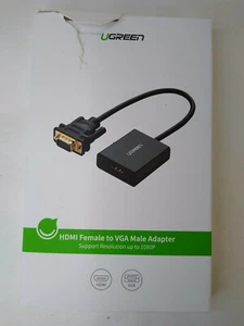 UGREEN 20694 Active HDMI - VGA Adapter 3.5mm Audio Jack Converter Fr TV Stick PC - Picture 1 of 3