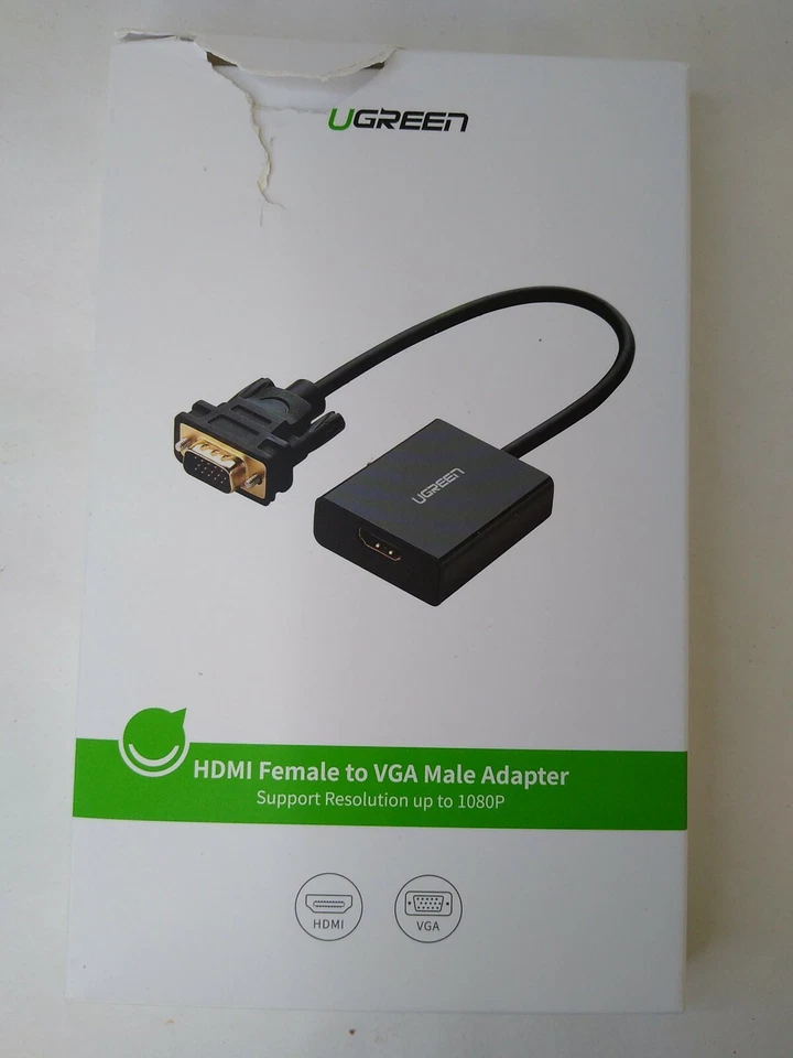 UGREEN 20694 Active HDMI - VGA Adapter 3.5mm Audio Jack Converter Fr TV Stick PC - Image 1 of 3