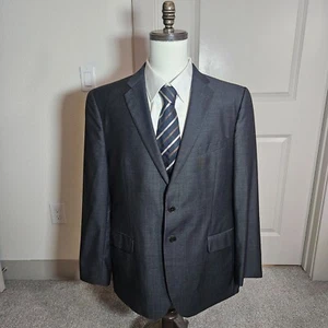 Joseph Abboud Loro Piana Italy 44R 100% Wool Suit Blazer Jacket Textured Gray - Picture 1 of 19
