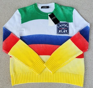 Ralph Lauren Damen Lauren RL 67 Streifen Strick Pullover LS ColorBlock Small - Bild 1 von 8