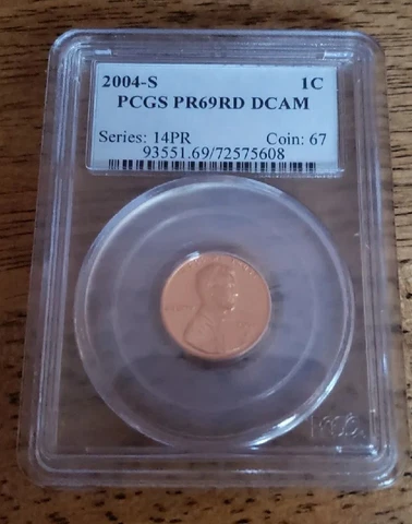 2004-S Lincoln Cent PCGS PR-69 RD DCAM Cover