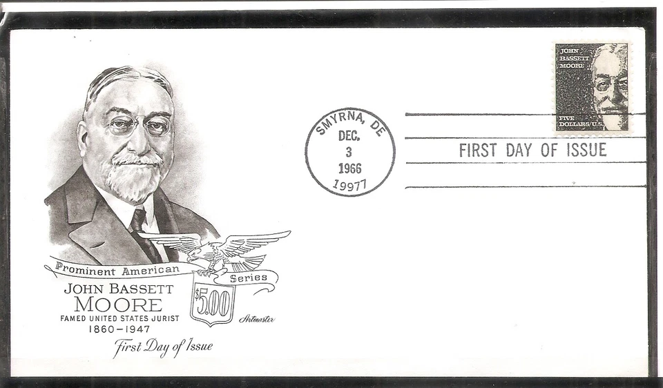 US Scott # 1295 John Bassett Moore FDC. Artmaster Cachet. - Image 1 of 1