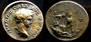 Medalla Moneda Otho Sestertius Invention De Renacimiento Taladro En Alto - Imagen 1 de 1