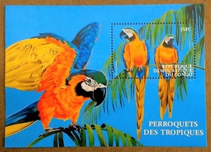 VINTAGE CLASSICS - Congo 2000 - Tropical Parrots, Macaw - Souvenir Sheet - MNH - Picture 1 of 1