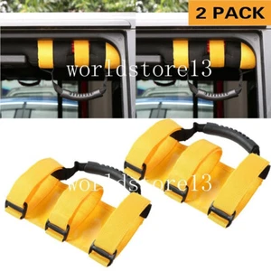 Manijas de agarre de barra antivuelco amarillas (PAR) aptas para Jeep Wrangler YJ TJ JJ JK JL JT - Imagen 1 de 9