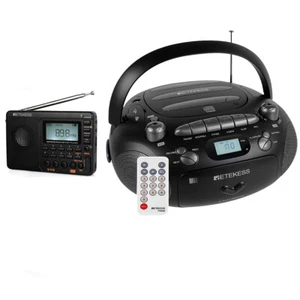 Radio AM/FM/SW portátil V115 TR630 CD/Cassette reproductor de cinta estéreo boombox de grabación - Imagen 1 de 24