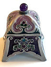 Jay Strongwater Trinket Box Merlin Persian Purple Enamel & Swarovski Crystals