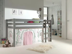 Vipack:Spielbett "Pino" +Textilset - Jugend/Kinderbett Hochbett Etagenbett Grau - Bild 1 von 2