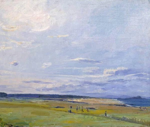 The Golf Course North Berwick : John Lavery : 1922 : Archival Canvas Art - Picture 1 of 1