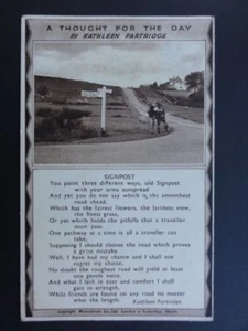 Verso y poema: un pensamiento para el día SEÑAL por Kathleen Partridge - PC antigua - Imagen 1 de 1