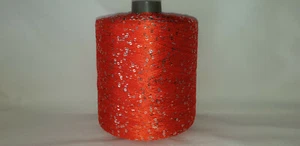 1 bobina 1,1 kg filo paillettes GP 42,00 €/kg Nm 5,2 arancione lana tessitura - Foto 1 di 2