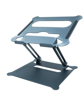 Stand Adjustable To Cooling IN Metal IN Blue Grey for Notebook Laptop - Picture 1 of 4