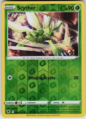 Pokemon Scyther (004) 004/189 SWSH10: Astral Radiance Reverse Holo card - Image 1 of 2