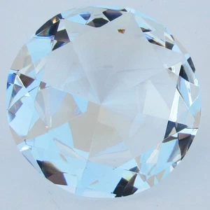 Big 100 mm Clear Cut Glass Faceted Crystal Giant Diamond Jewel Paperweight 100mm - Picture 1 of 3