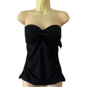 Anne Cole Black Strapless Tankini Top NWT Woman Size Medium - Picture 1 of 8