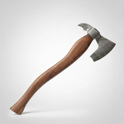 HACHA VIKINGA SHARD Damasco Tomahawk hacha tallada mango de madera forjada con funda Foto 1 de 4