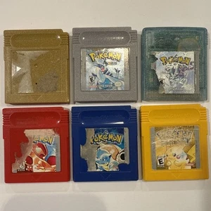 Pokemon Red Blue Yellow Silver Gold Crystal GBC *AUTHENTIC *NEW BATTERY - Picture 1 of 17