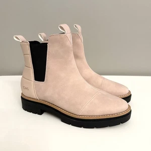 Toms DAMENGRÖSSE 9 SKYLAR SAHARA BEIGE KUNSTNUBUK CHELSEA STIEFELETTEN NEU OHNE ETIKETT - Bild 1 von 15